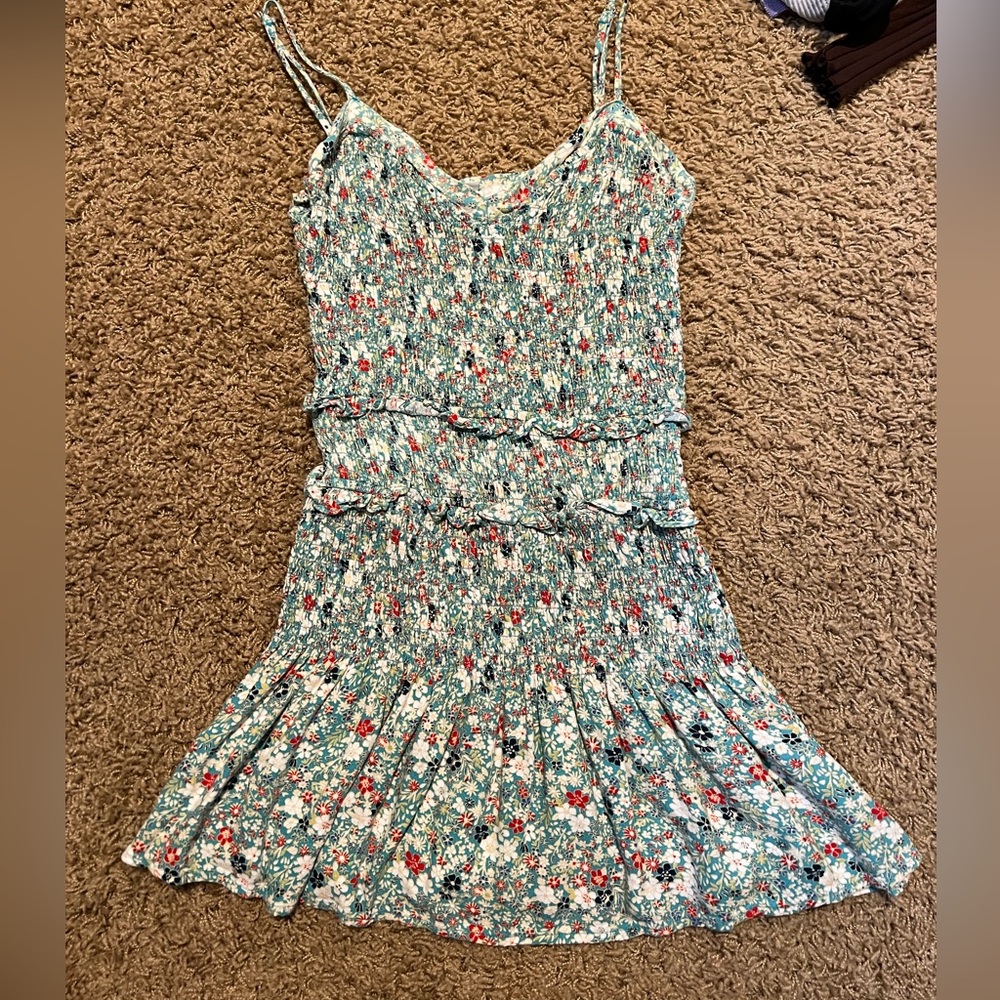 Green floral dress